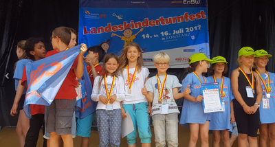 Kinder der SG Kirchheim bei einem Kinderturnfest